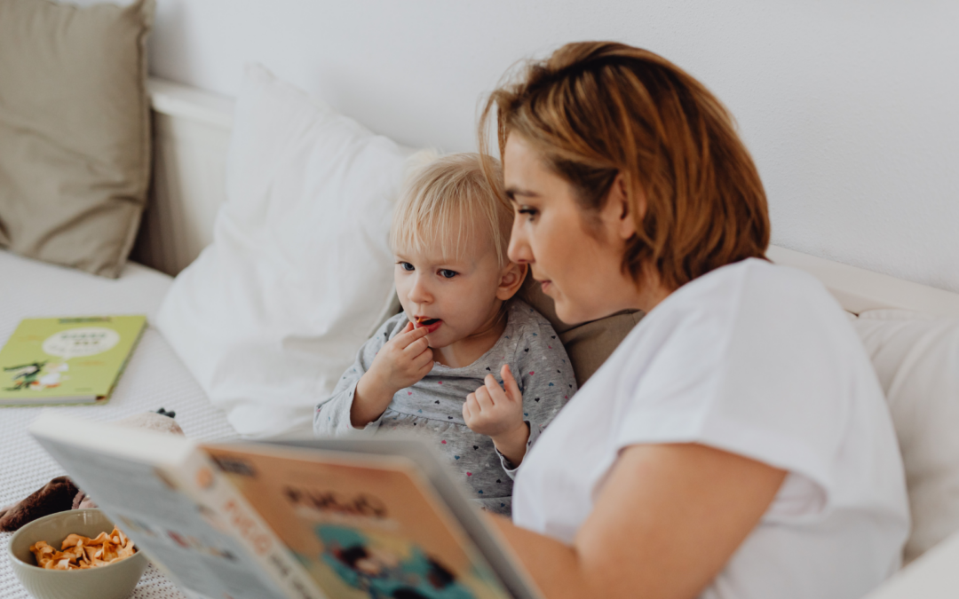 mother reading to child